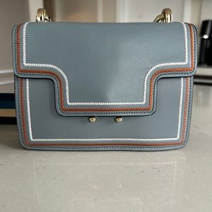 Brand new blue crossbody purse with 2 straps